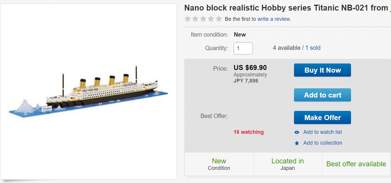 ナノブロック　タイタニック　eBay